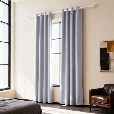 Solid-Color Blackout Curtain for Balcony - Sun Protection & Heat Insulation Drape